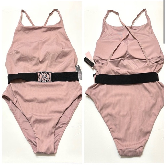 NWT VICTORIA’S SECRET WILD WANDERER BELTED HIGH NECK PADDED ONE PIECE SWIMSUIT - Picture 4 of 4